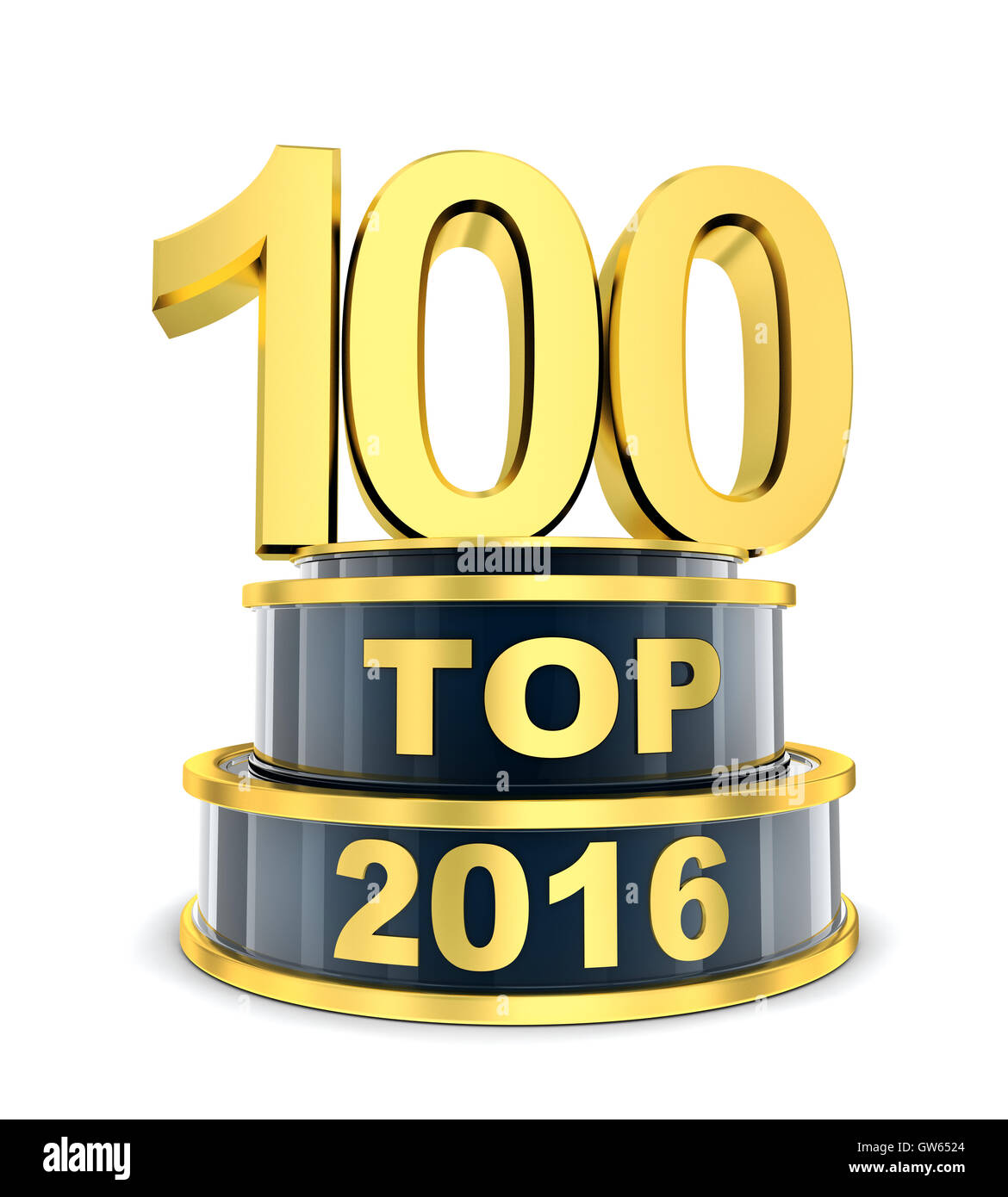 Top 100 des Jahres 2016 (im 3D-Rendering gemacht) Stockfoto