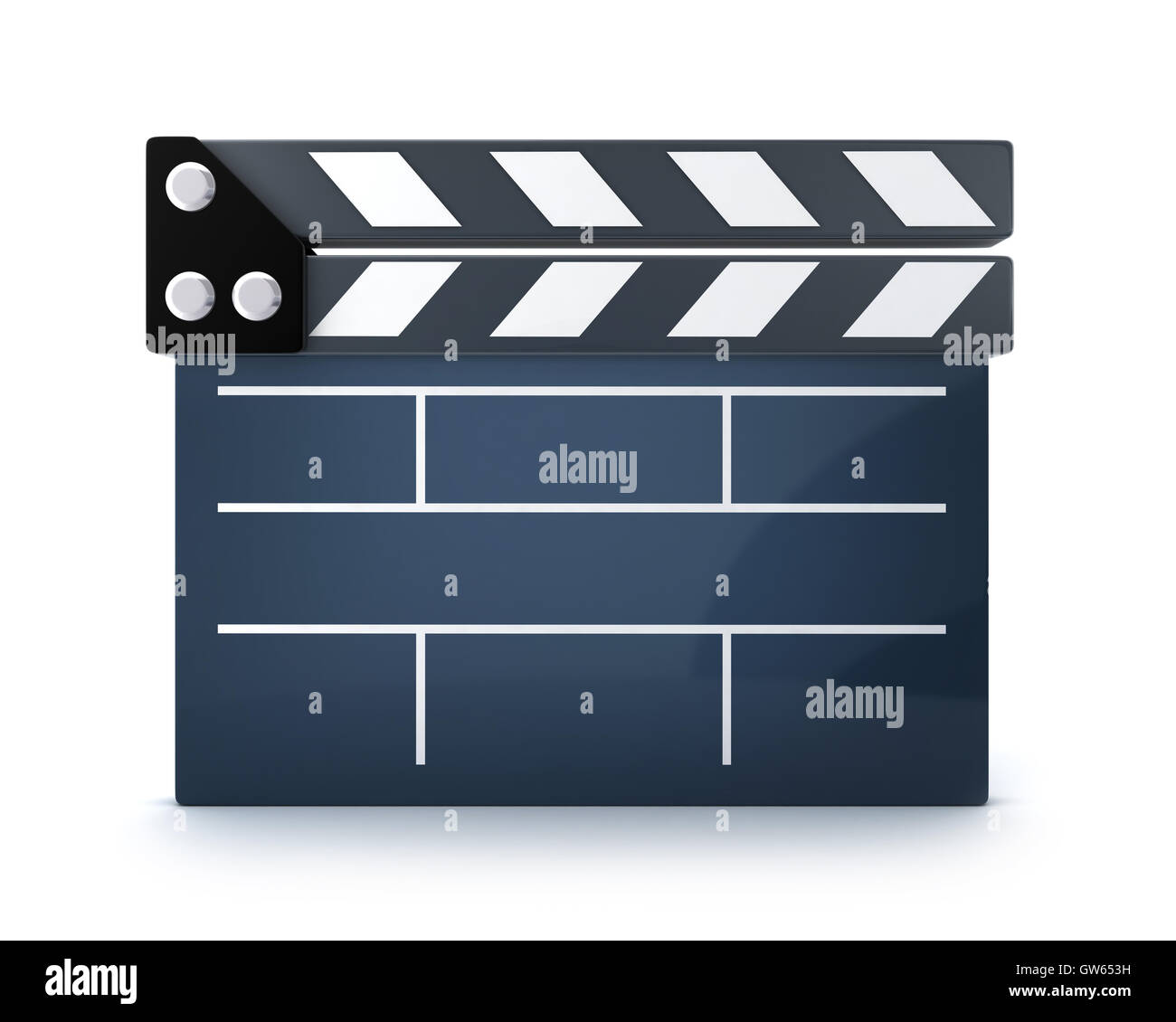 Clap Board Symbol auf weißem Grund (in 3D-Rendering getan) Stockfoto