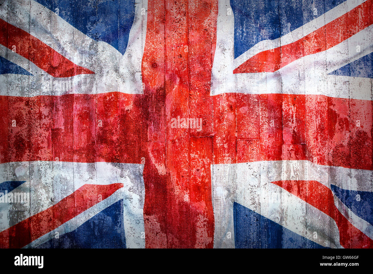 Grunge-Stil von Großbritannien Flagge auf eine Mauer für Hintergrund Stockfoto