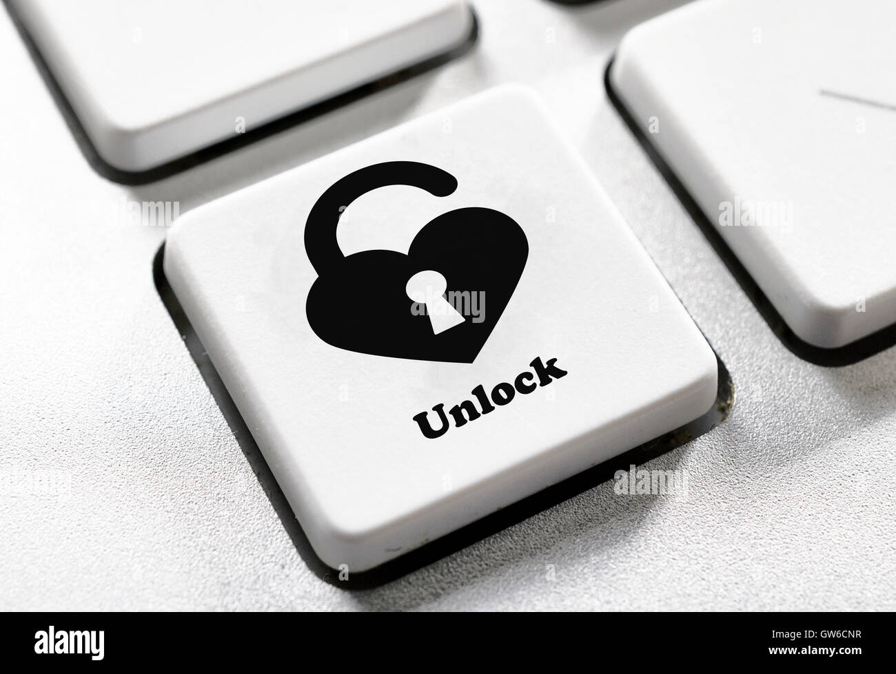 Schaltfläche "Unloack" Stockfoto