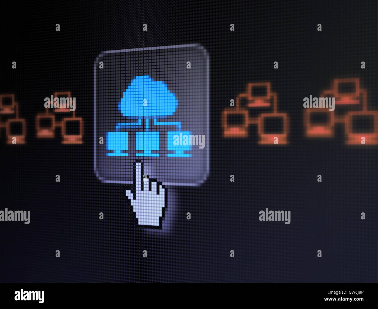 Cloud-Technologie-Konzept: Cloud-Technologie auf Digitalrechner s Stockfoto