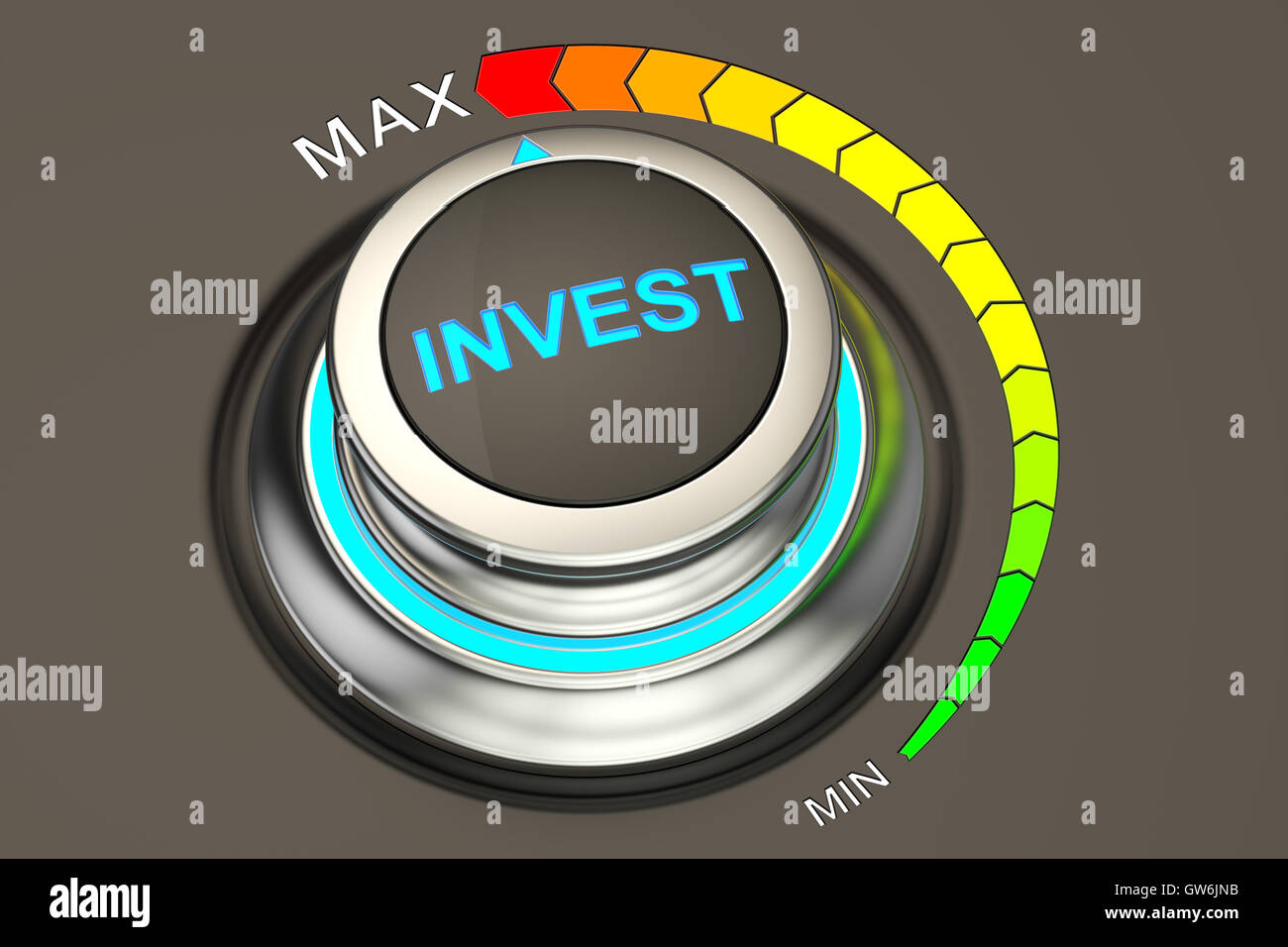 Controller, ein Höchstmaß an Investitionen zu investieren. 3D-Rendering Stockfoto