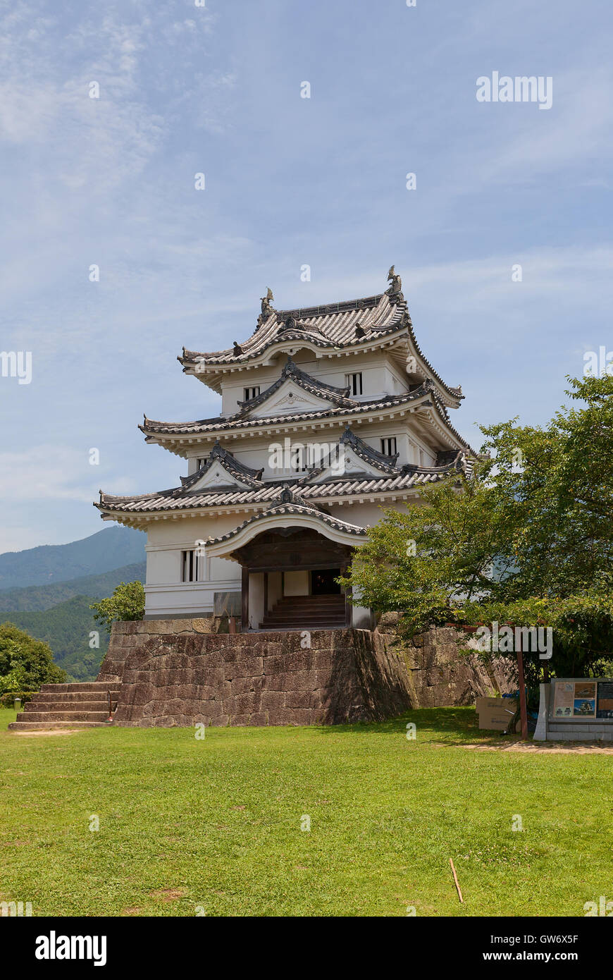 Wichtigsten halten (ca. 16. c. Tenshukaku) von Uwajima Castle, Insel Shikoku, Japan Stockfoto