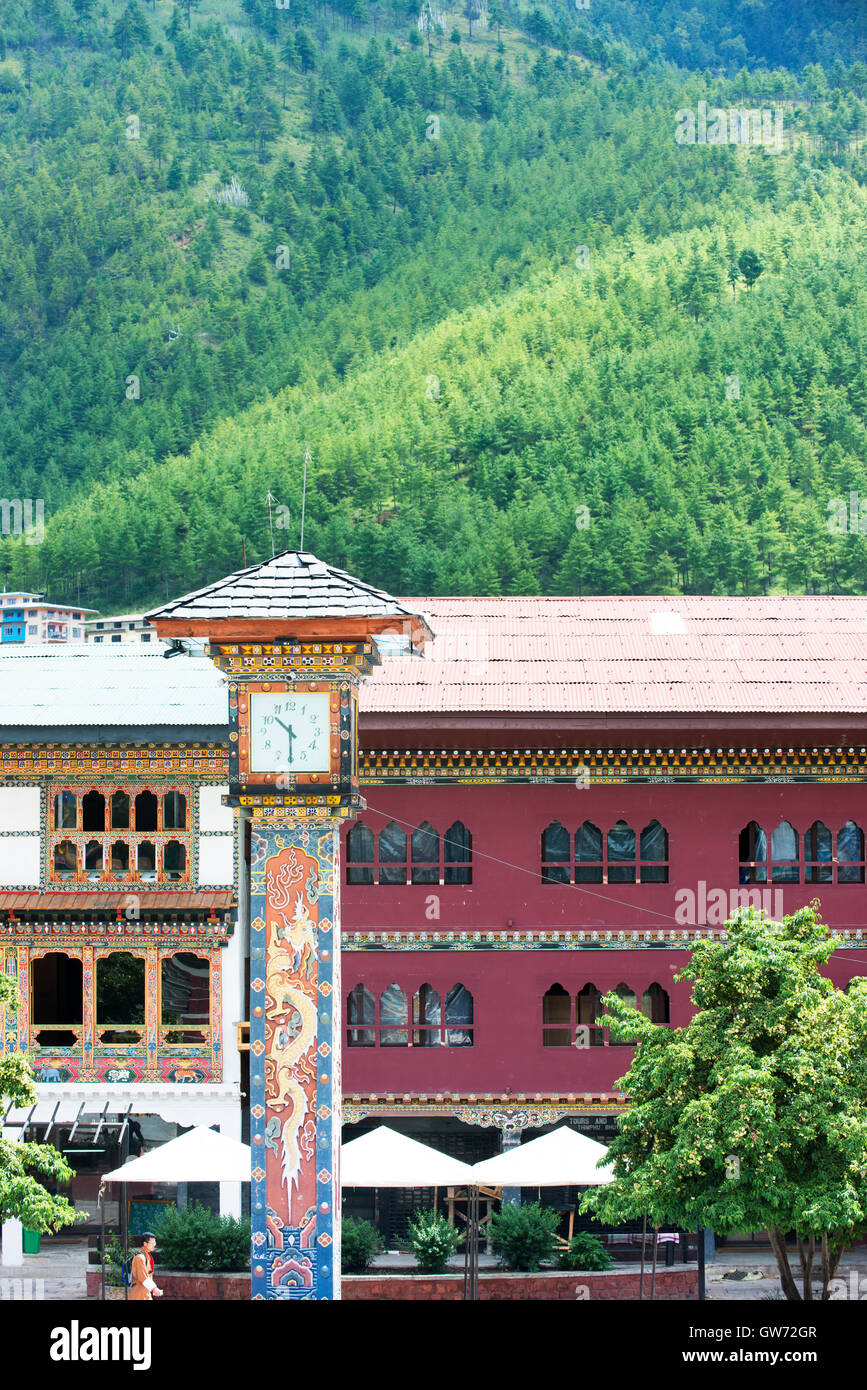 Thimphu Clocktower im Zentrum der Stadt. Stockfoto