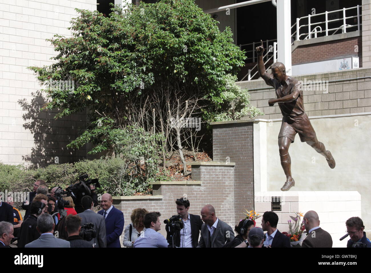 Newcastle Upon Tyne, UK 12. September 2016. Alan Shearer Statue außerhalb St. James Park. Bildnachweis: David Whinham/Alamy Live-Nachrichten Stockfoto