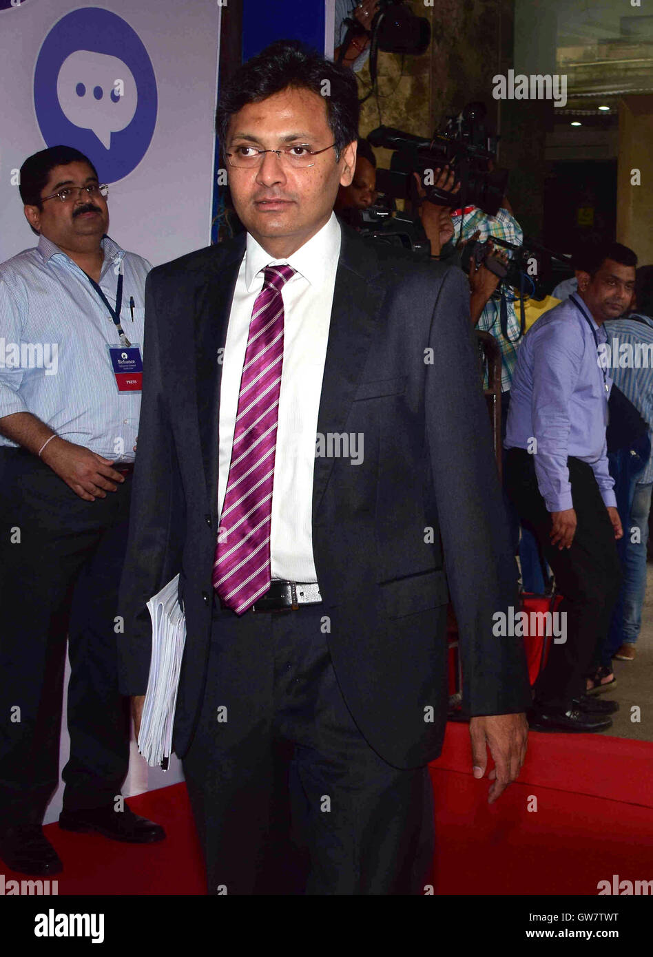 Hital R. Meswani Vorsitzender Reliance Industries Investment Holding Private Limited Generalversammlung Sitzung Mumbai September 1,2016 Stockfoto