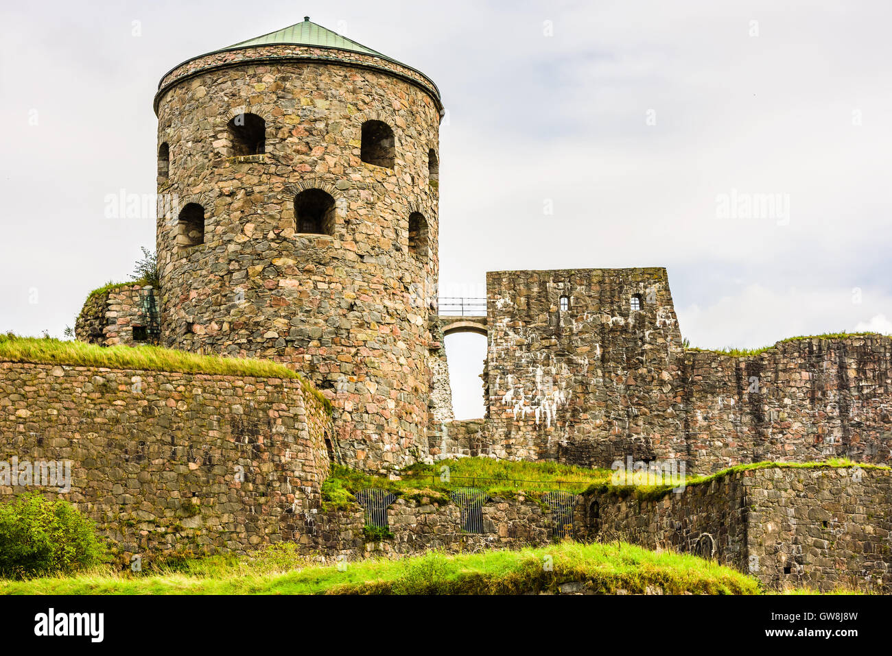 Kungalv, Schweden - 8. September 2016: The Bohus Festung ist ein historisches Gebäude und eine berühmte Sehenswürdigkeit. Stockfoto