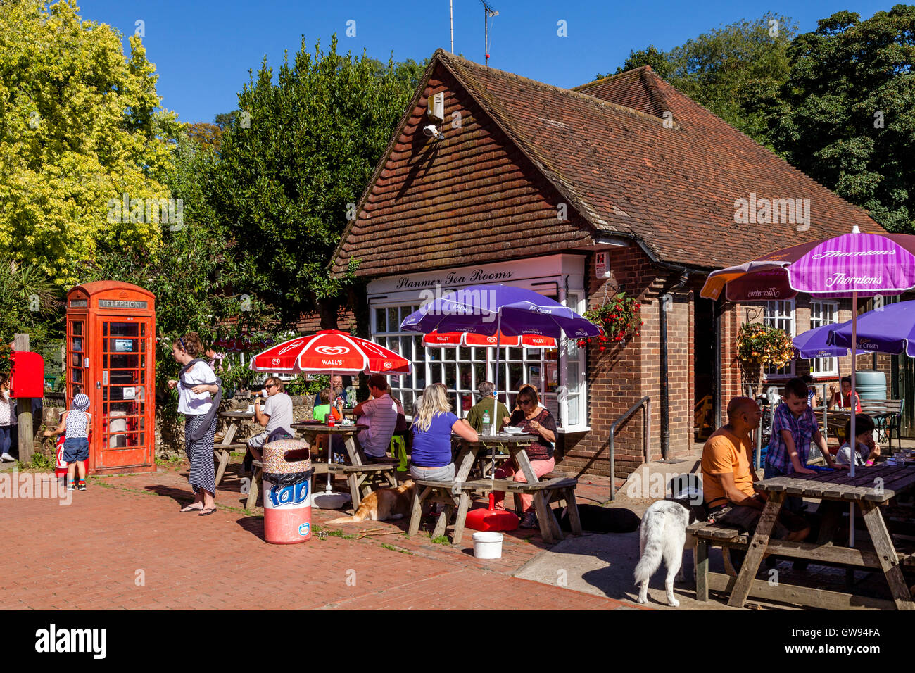 Ein traditionelles Dorf Tee Shop, Stanmer Park, Brighton, Sussex, UK Stockfoto