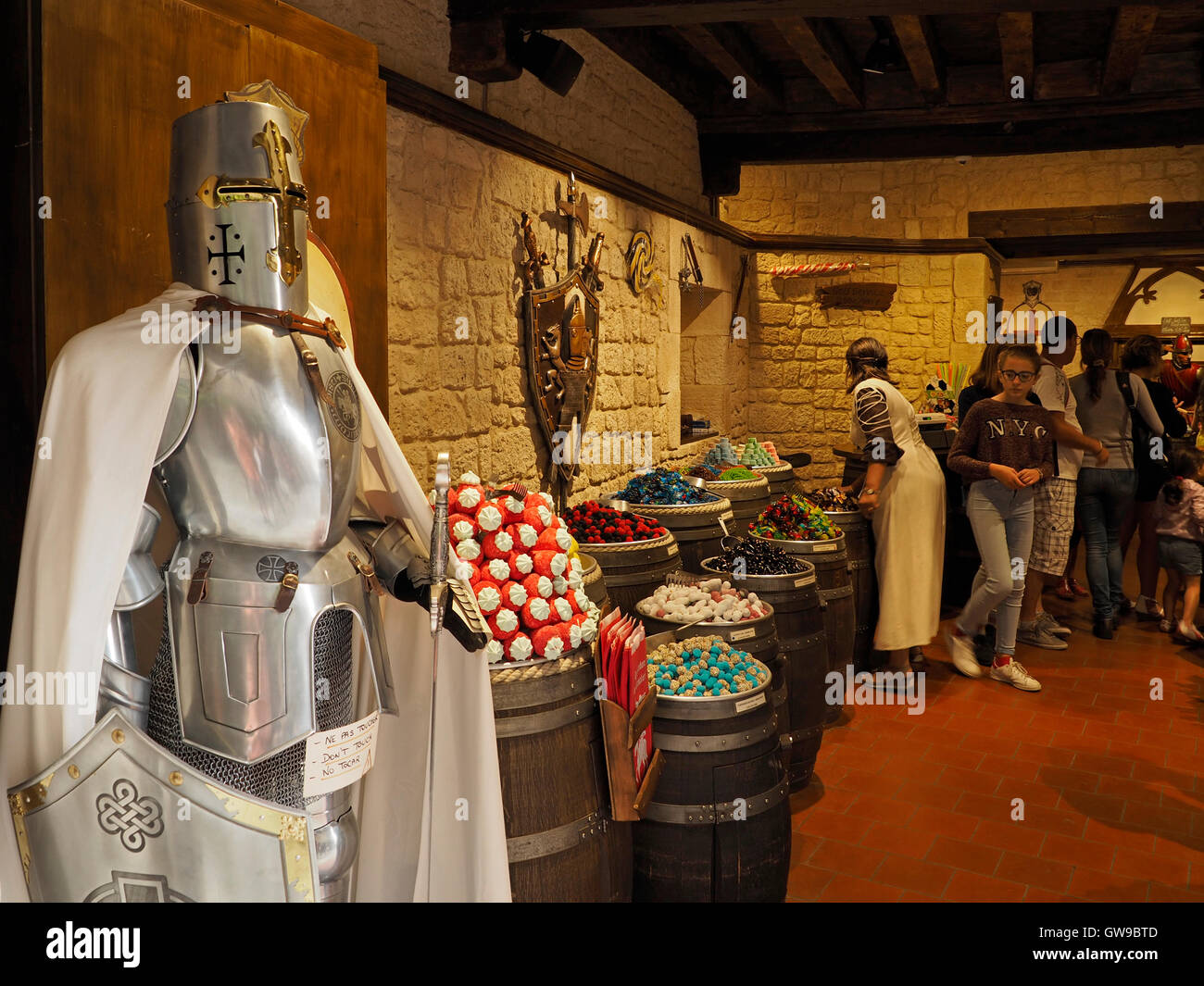 Candy Shop in Carcassonne, Languedoc Roussillon, Frankreich Stockfoto
