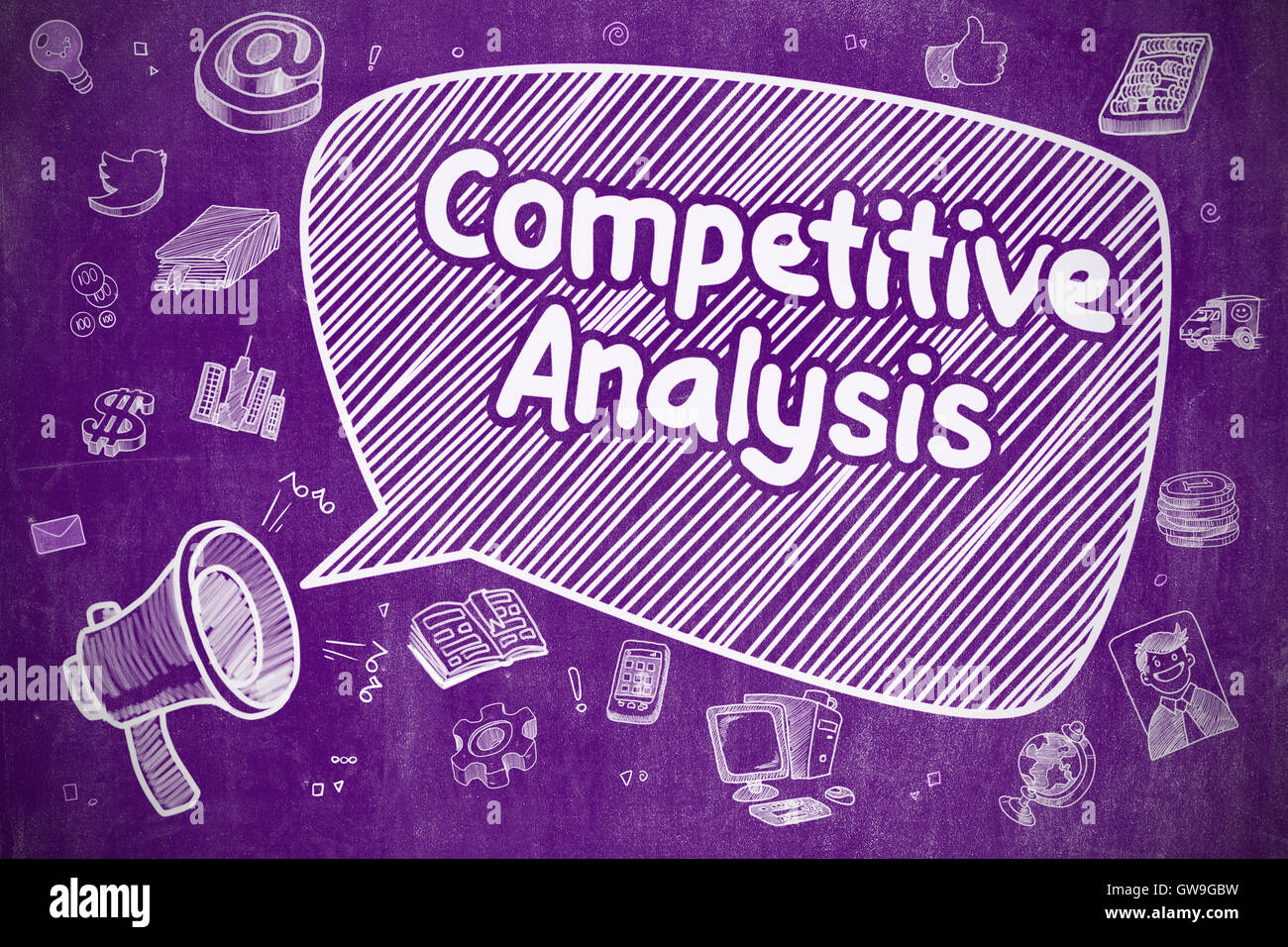 Wettbewerbsanalyse - Business-Konzept. Stockfoto