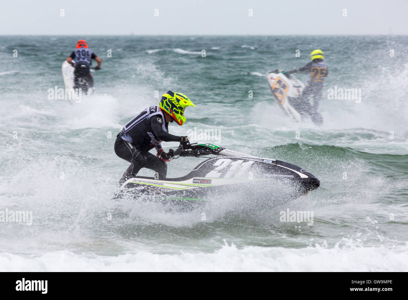 Aqua X Jetski Meisterschaften mit Jetski Rennen, Grand Prix of the Sea in Bournemouth, Dorset UK im September Stockfoto