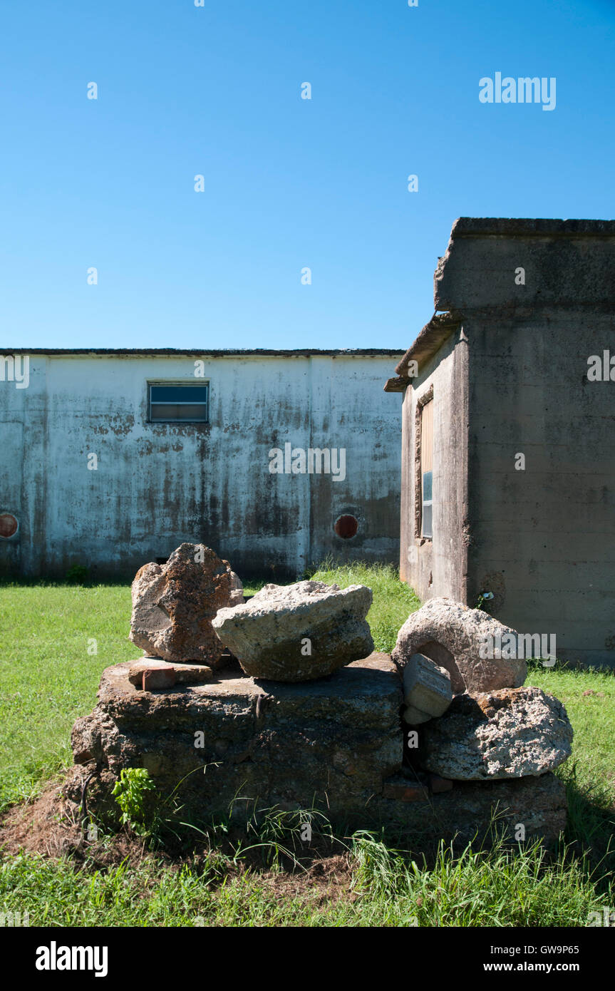Alte, ruiniert teilweise Industriegebäude in Nord-Texas. Stockfoto