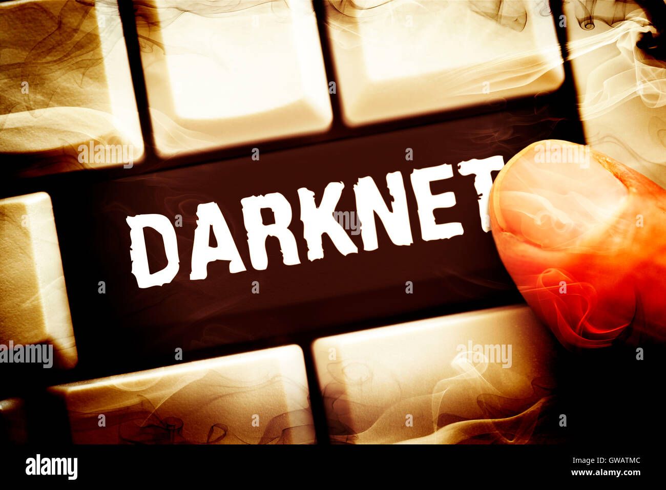 Computer-Schlüssel mit der Bezeichnung Darknet, Computertaste Mit der Aufschrift Darknet Stockfoto