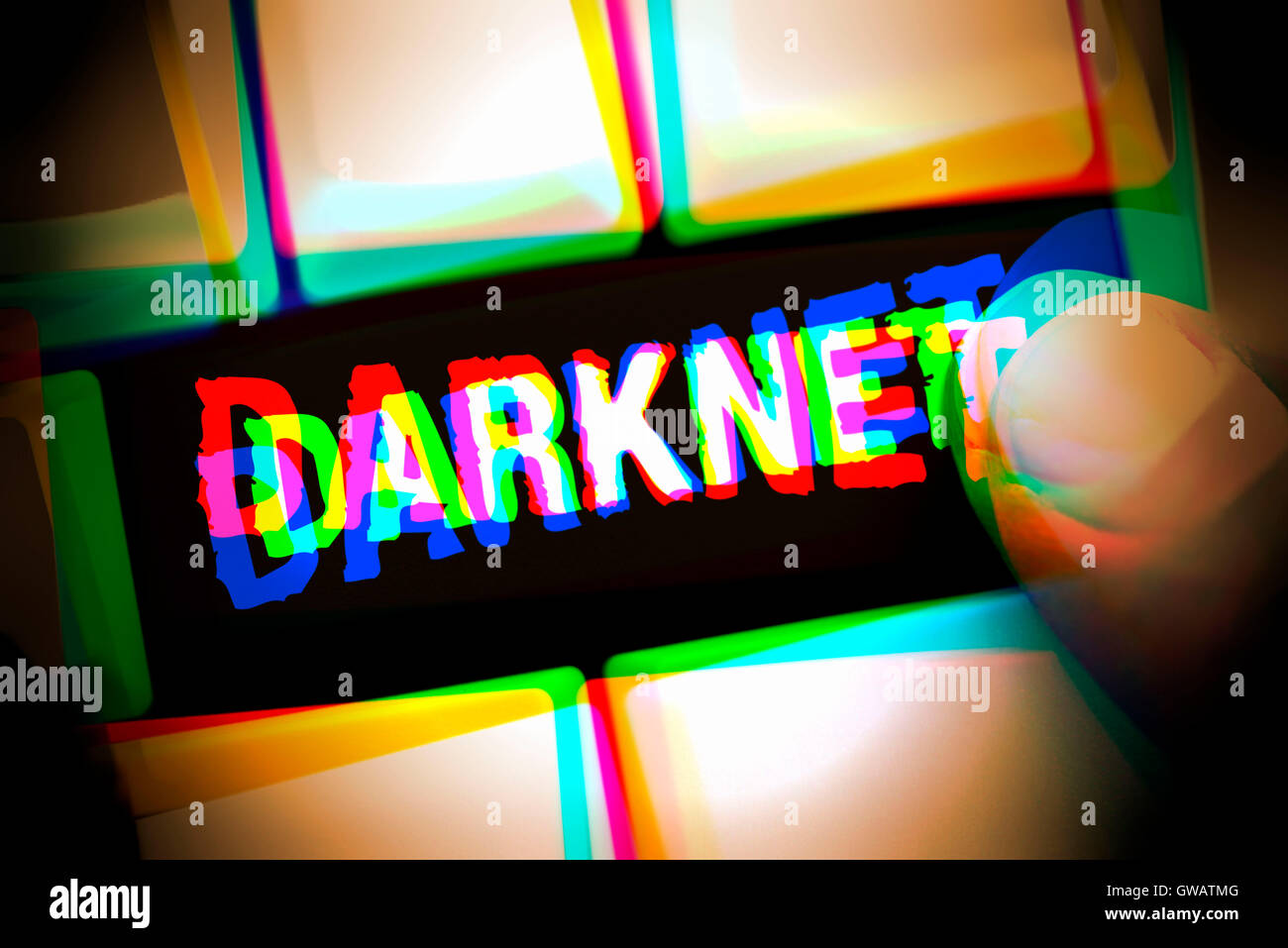 Computer-Schlüssel mit der Bezeichnung Darknet, Computertaste Mit der Aufschrift Darknet Stockfoto