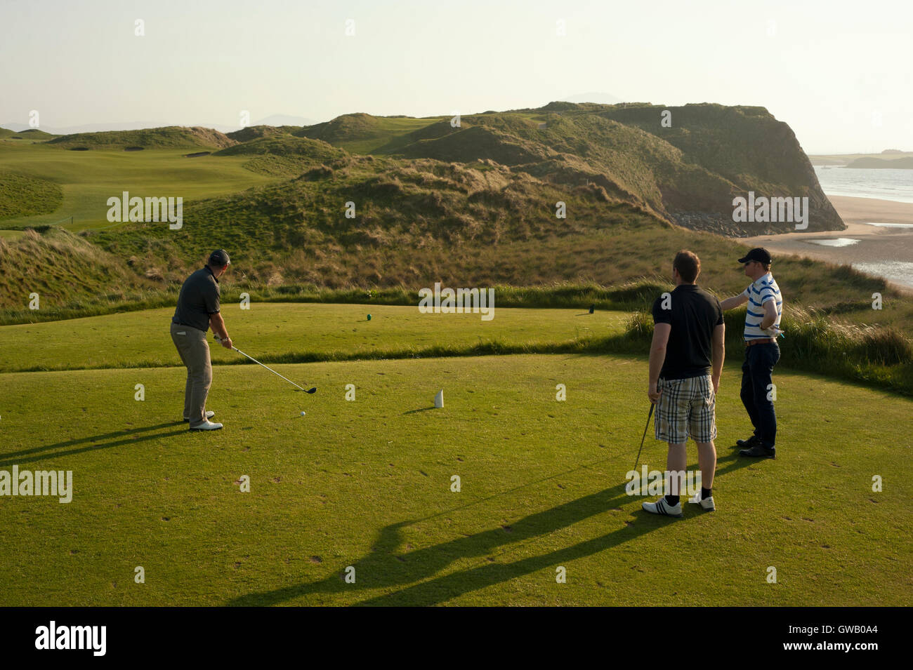 Das 17. Loch, Tralee Golf Club, Kerry, Irland Stockfoto