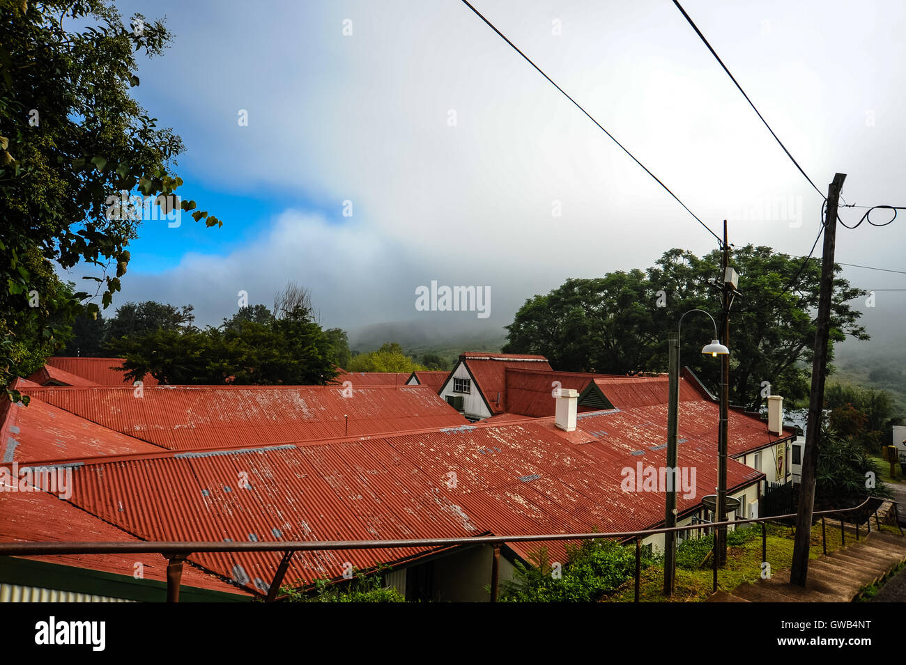 Pilgrim es Rest, eine Bergbaustadt Altgold in Südafrika zum Nationaldenkmal erklärt. Stockfoto