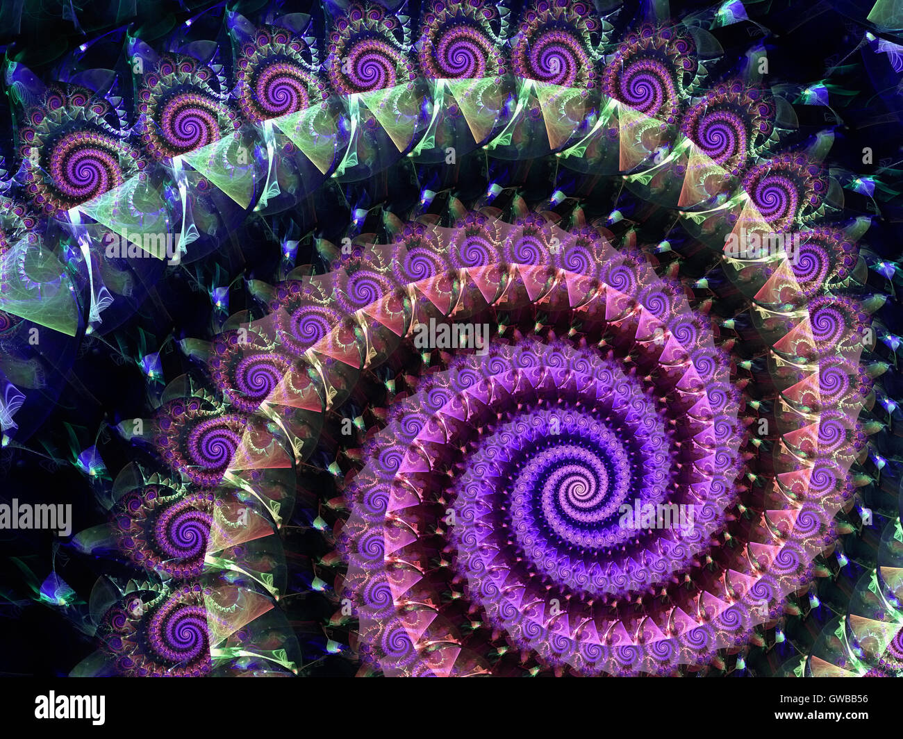 Fraktale Spirale Hintergrund - abstrakt Digital erzeugte Bild Stockfoto