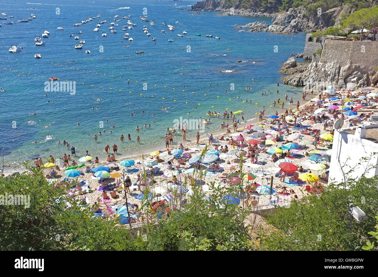 Der Strand von Calella de Palafrugell, Spanien Stockfoto