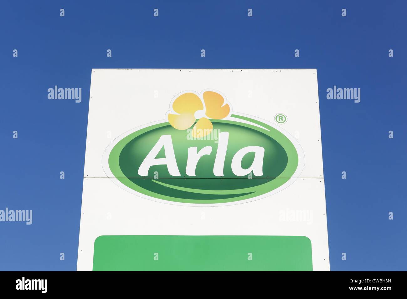 Arla Foods Logo auf einem panel Stockfoto
