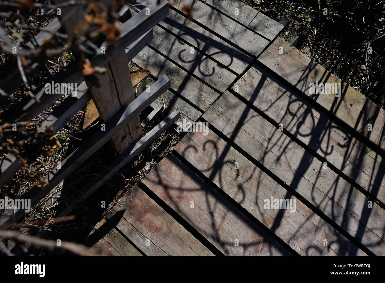 Künstlerische abstrakte Foto. Sonnenlicht und Schatten. Stockfoto