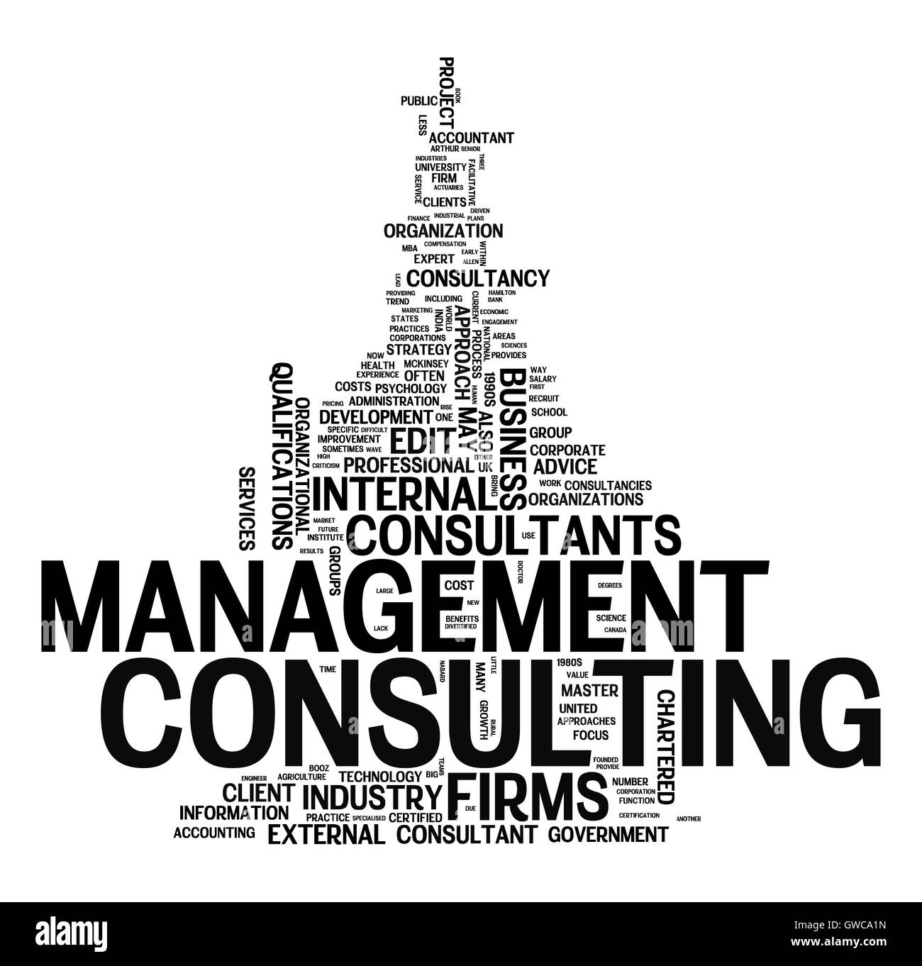 Management Beratung Text cloud Stockfoto