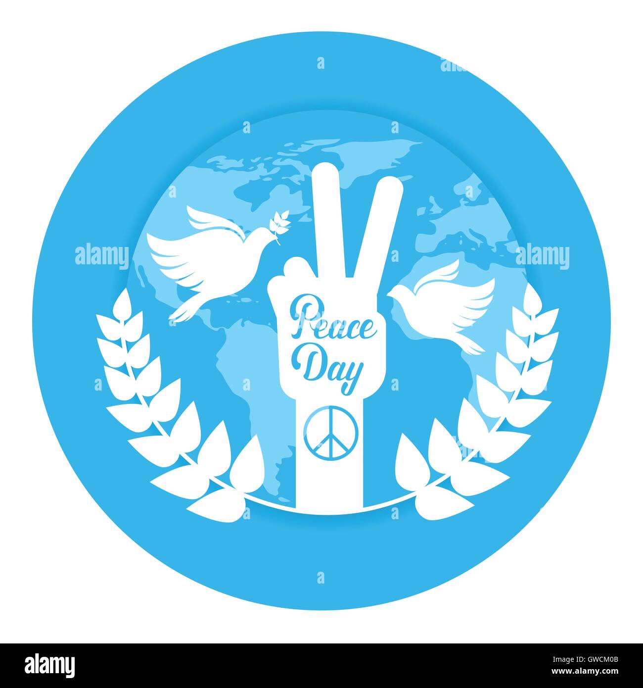 Hand-Gruppe Friedenszeichen Welt internationale Urlaub Poster Stock Vektor