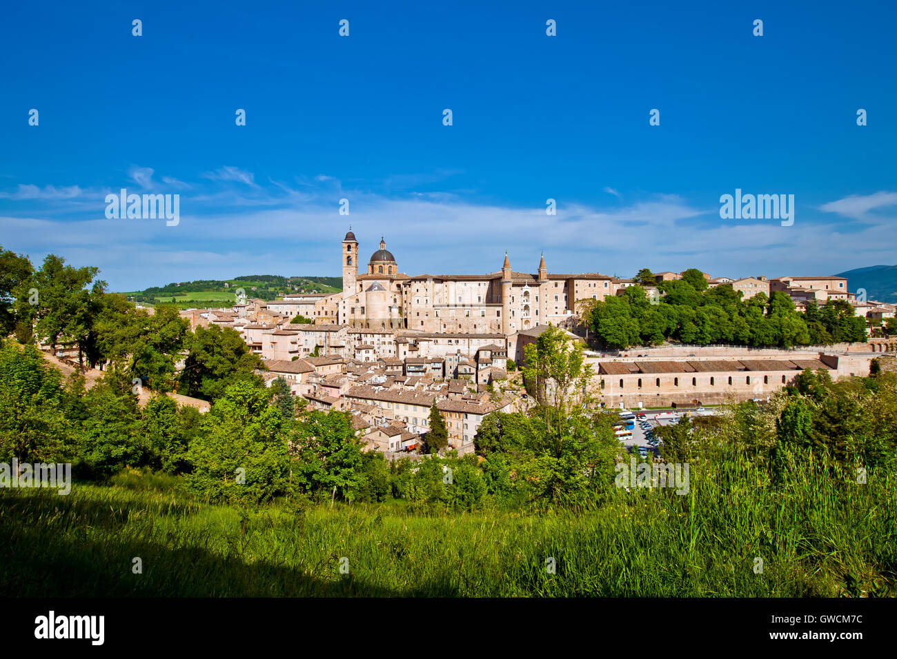 Mittelalterliche Stadt Urbino in Italien Stockfoto