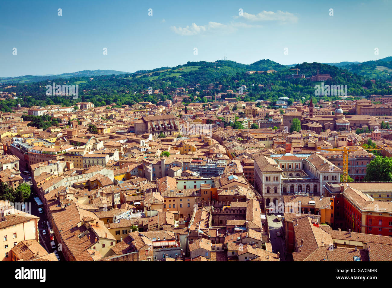 Blick auf die Stadt Bologna Stockfoto