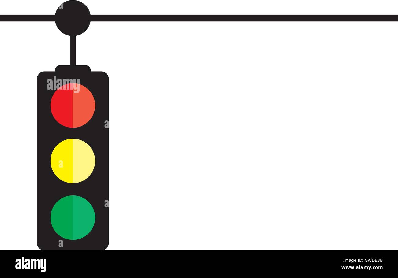 Vektor-Illustration einer Verkehrsampel isoliert auf weißem Hintergrund Stock Vektor
