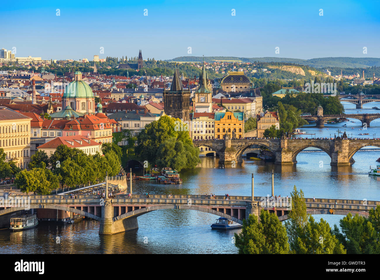 Skyline der Stadt Prag, Tschechische Republik Stockfoto