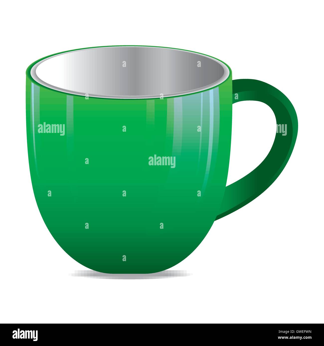 Tasse, Kaffee, weiss, Tasse, Tee, isoliert, Vektor, Abbildung, Hintergrund, Objekt, Espresso, Frühstück, heiß, trinken, design, Farbe Stock Vektor