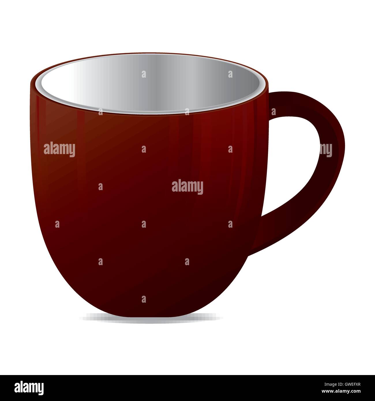 Tasse, Kaffee, weiss, Tasse, Tee, isoliert, Vektor, Abbildung, Hintergrund, Objekt, Espresso, Frühstück, heiß, trinken, design, Farbe Stock Vektor