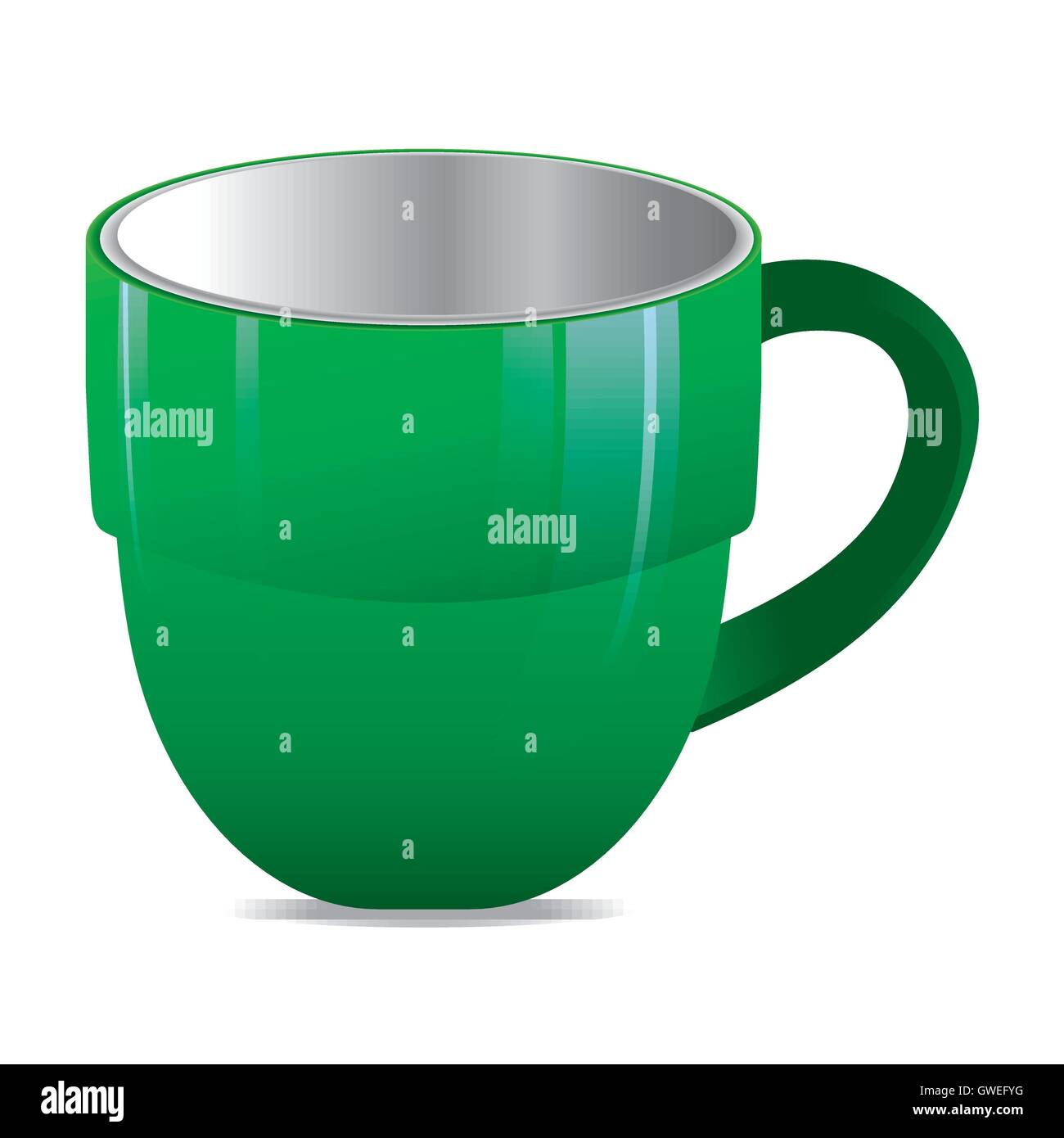 Tasse, Kaffee, weiss, Tasse, Tee, isoliert, Vektor, Abbildung, Hintergrund, Objekt, Espresso, Frühstück, heiß, trinken, design, Farbe Stock Vektor