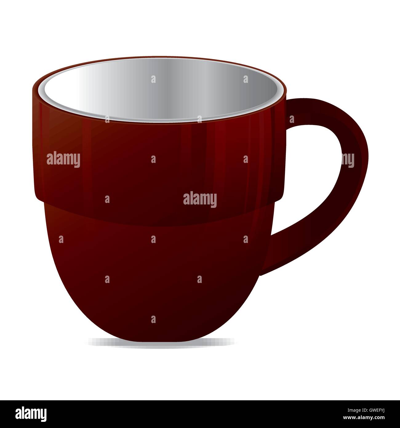 Tasse, Kaffee, weiss, Tasse, Tee, isoliert, Vektor, Abbildung, Hintergrund, Objekt, Espresso, Frühstück, heiß, trinken, design, Farbe Stock Vektor