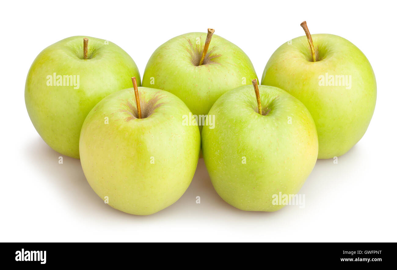 grüne Äpfel, isoliert Stockfoto