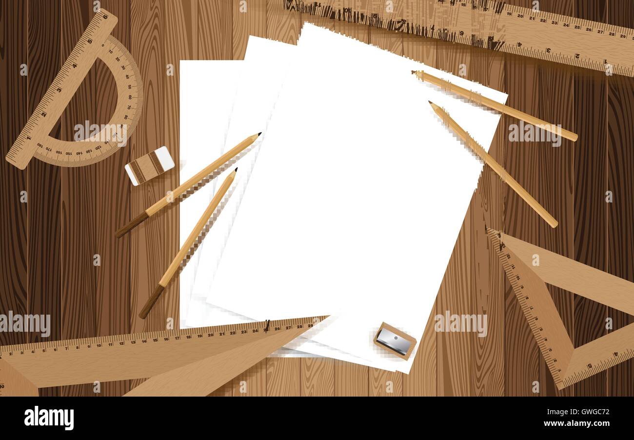 Bleistift, Vektor, Farbe, Illustration, Satz, weiß, blau, Büro, Design, grün, Hintergrund, Kunst, gelb, bunt, Holz, Objekt Stock Vektor