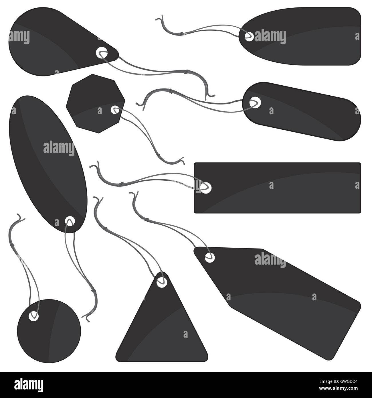 Abzeichen, schwarz, weißer Hintergrund, Geschäft, Gestaltung, Element, leer, Geschenk, hängen, Icon, Illustration, isoliert, beschriften, Nachricht Stock Vektor