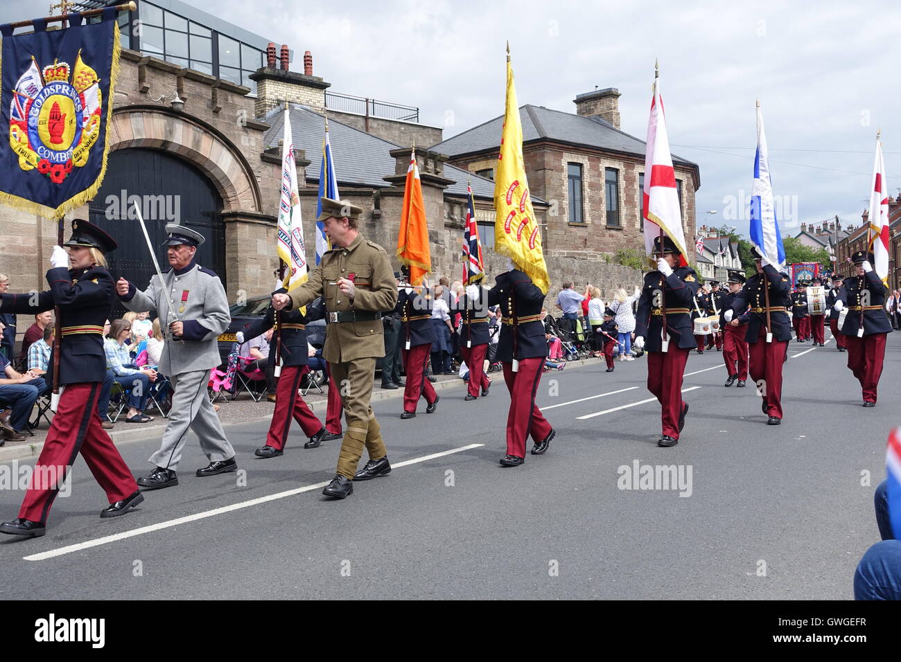 Zwölfte, Parade, marschieren, Nordirland Stockfoto