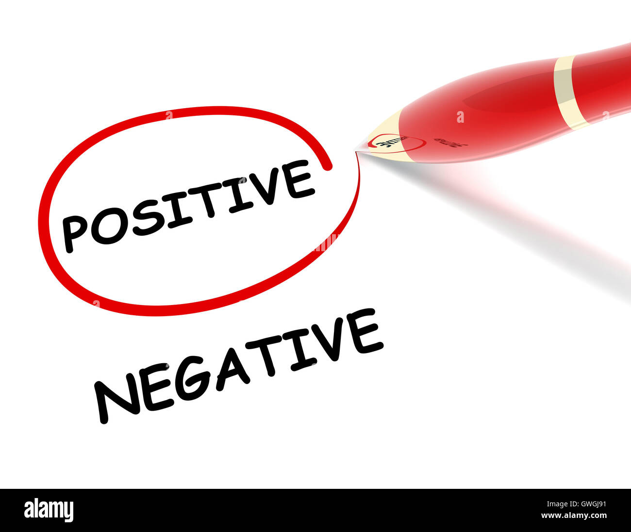 positive negative Konzept 3d illustration Stockfoto
