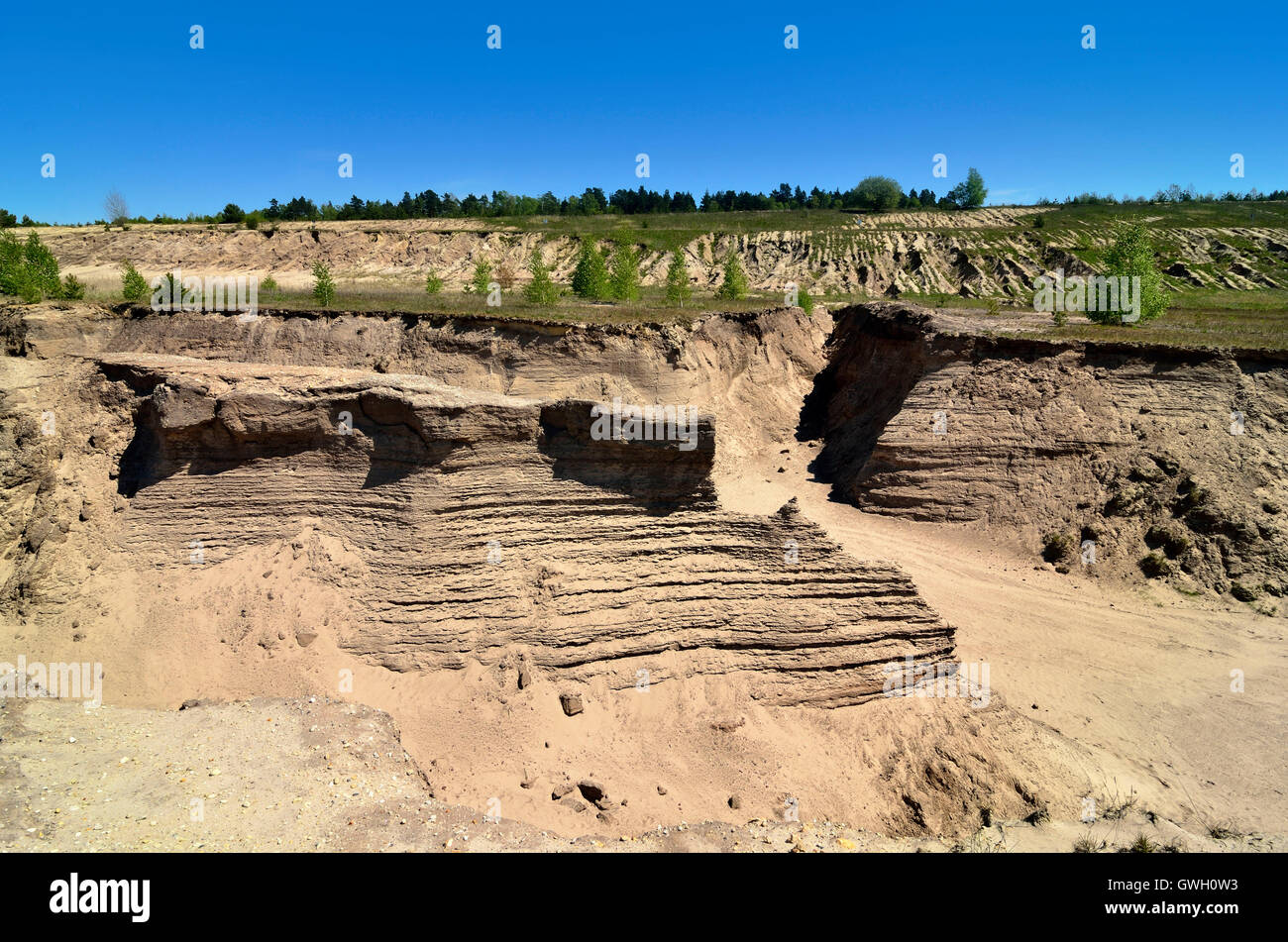 Niederlausitz, Gelaenderelief Im Mai Tagebau Klettwitz Stockfoto