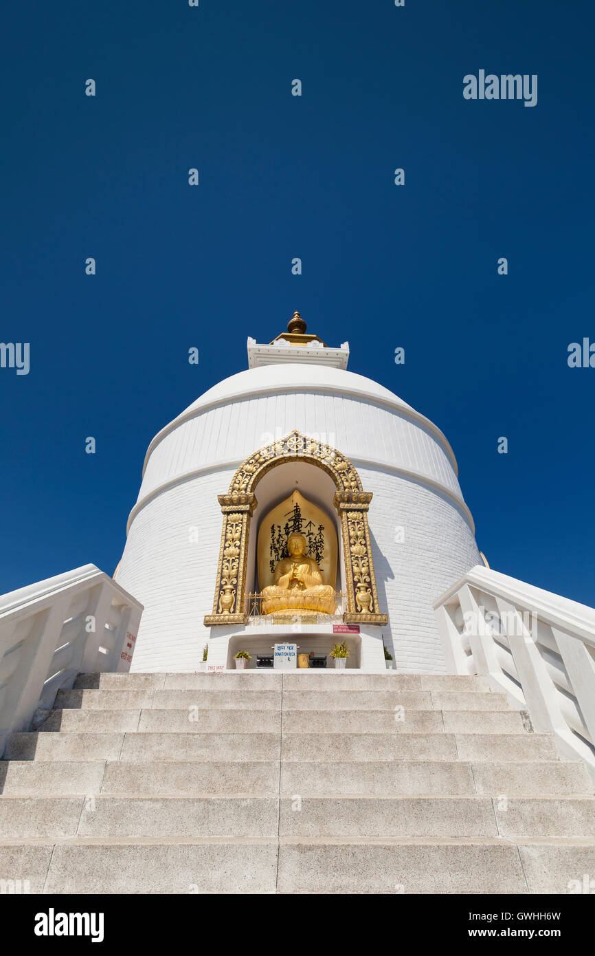 Welt-Friedens-Pagode, Pokhara, Nepal Stockfoto