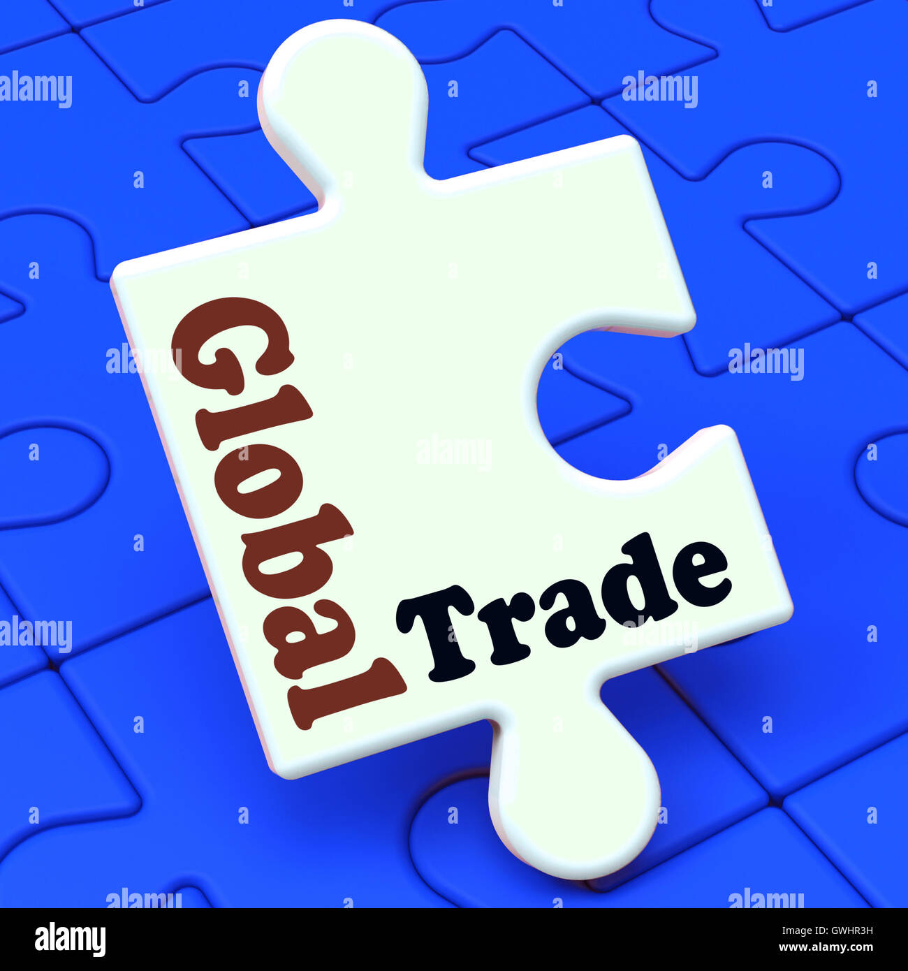 Global Trade Puzzle zeigt multinationalen weltweit International Stockfoto