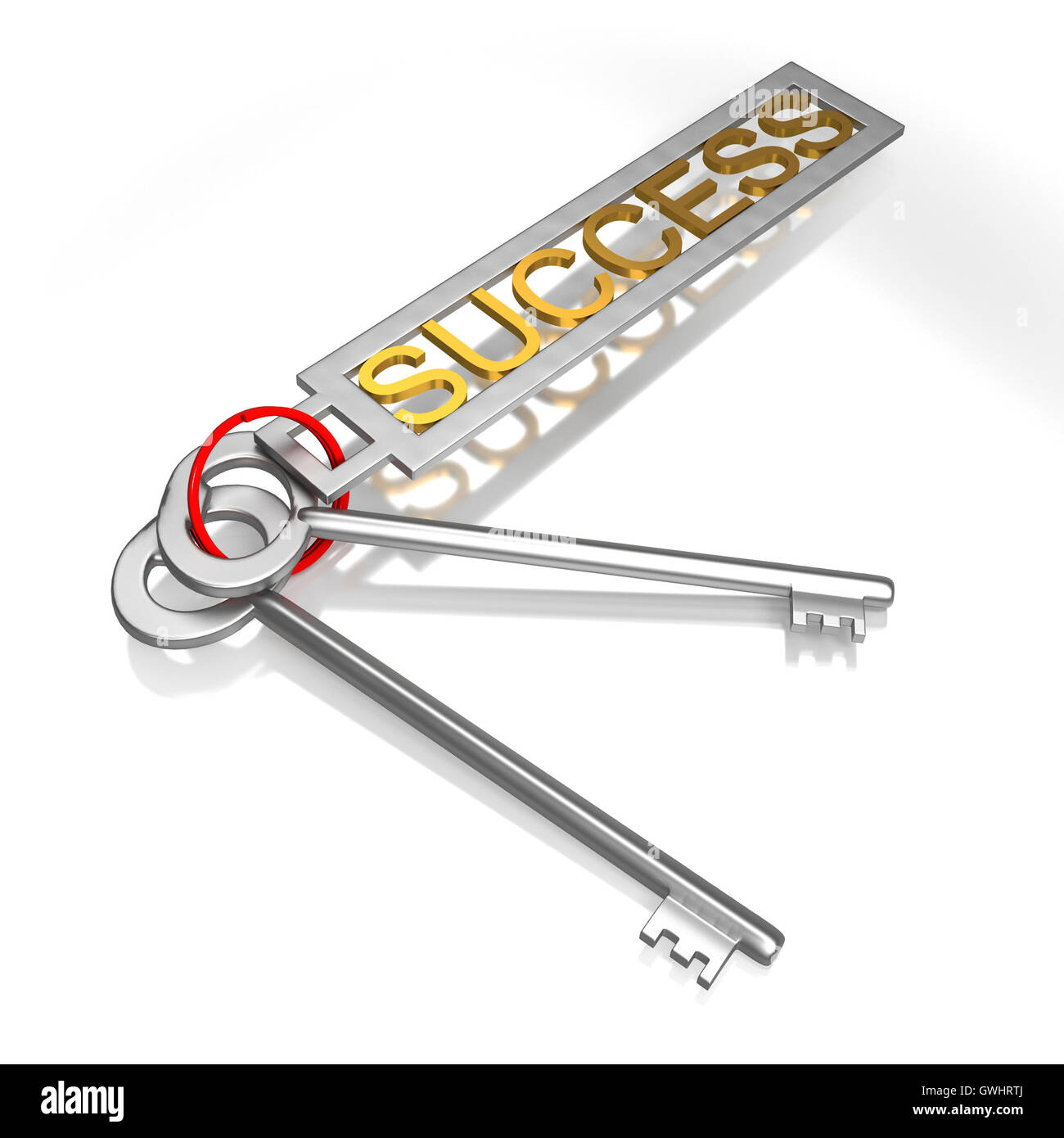 Erfolg Schlüssel zeigt Sieg erreichen oder erfolgreich Stockfoto