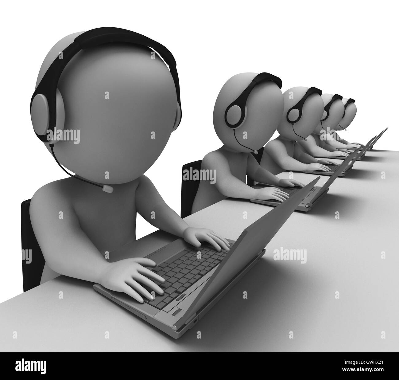 Helpdesk-Hotline-Betreiber-Show-Call-Center Stockfoto