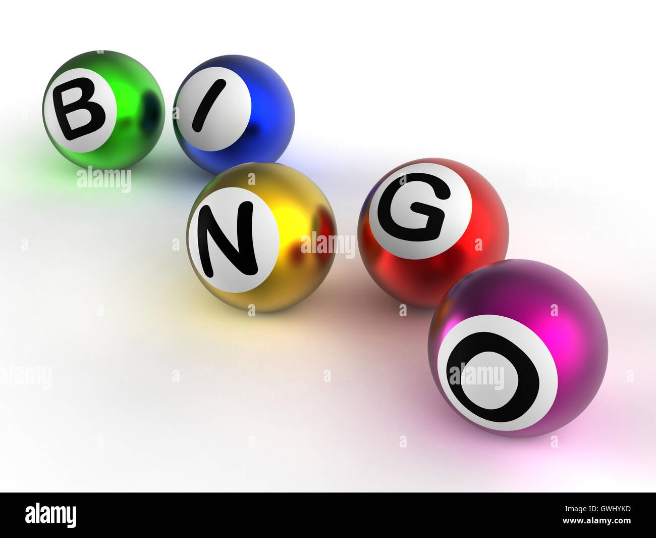 Bingokugeln zeigt Glück im Lotto Stockfoto