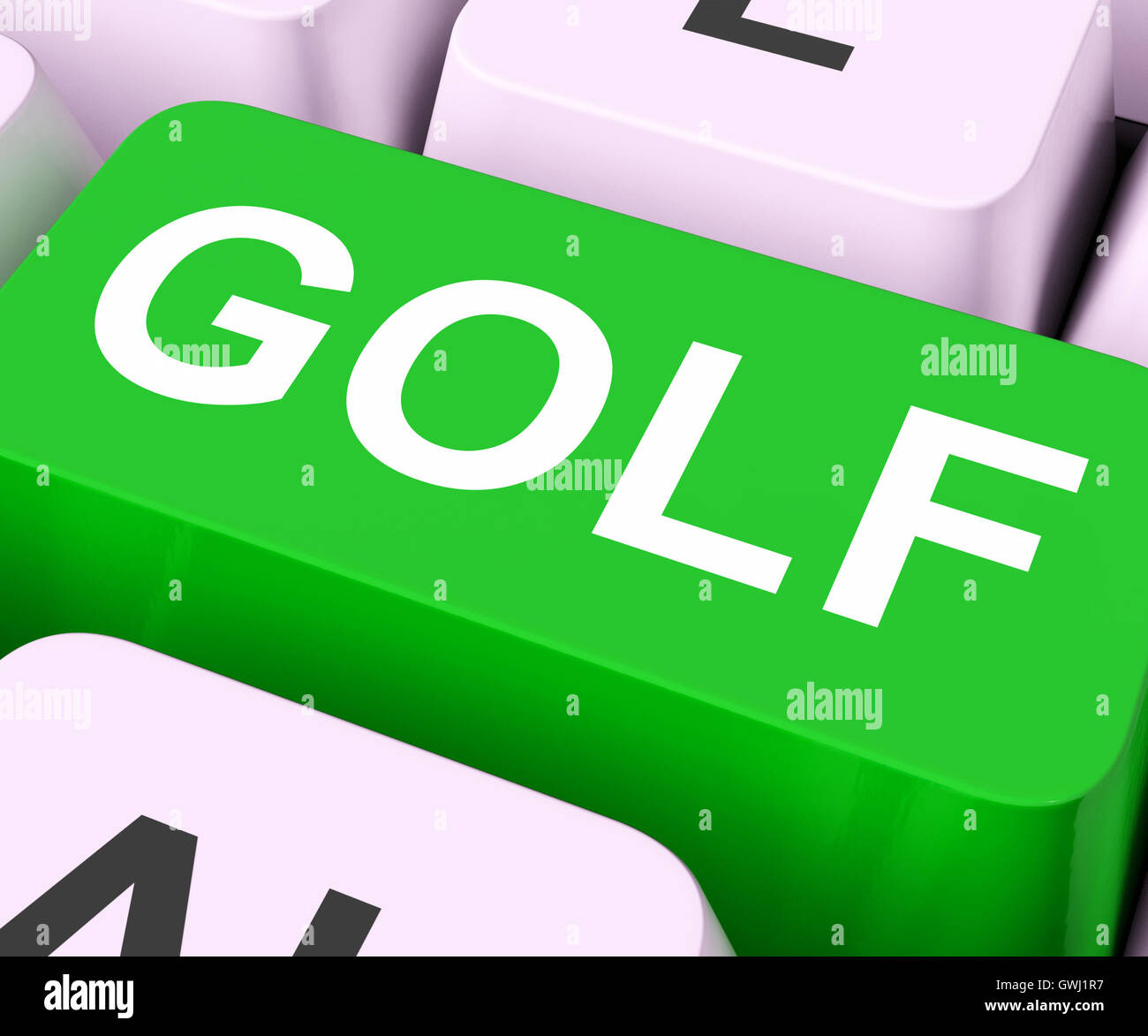 Golf Hauptmittel Online Golfen oder Golfer Stockfoto