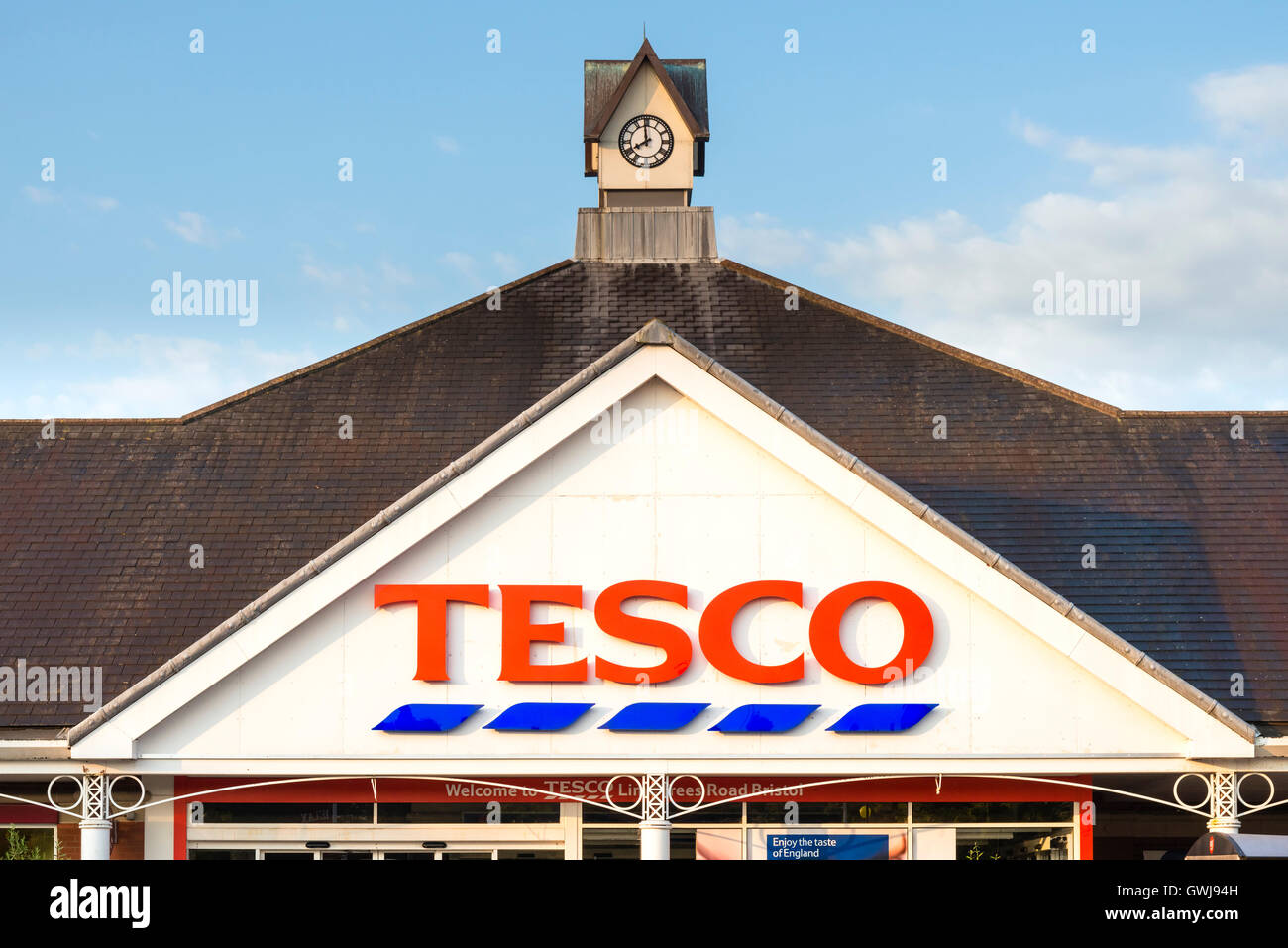 Tesco-Supermarkt, UK. Stockfoto