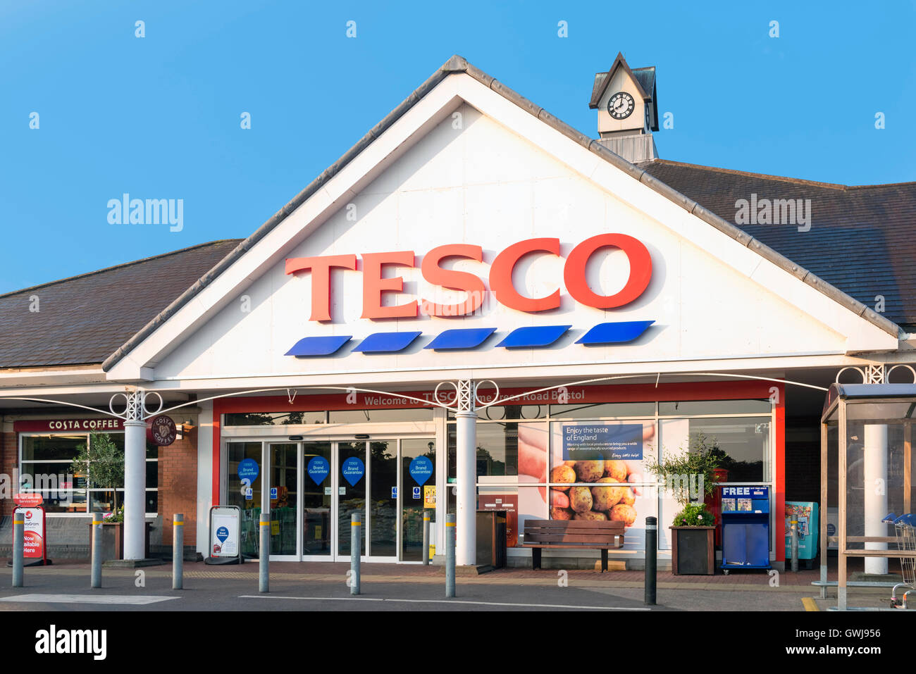 Tesco-Supermarkt, UK. Stockfoto