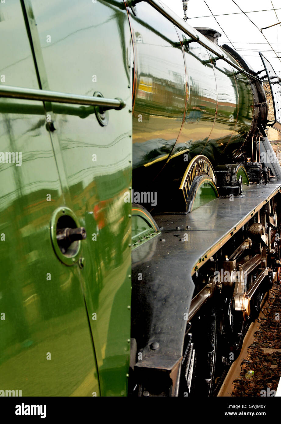 Der legendäre Flying Scotsman Zug kam in Newcastle und Durham im Mai 2016 Stockfoto