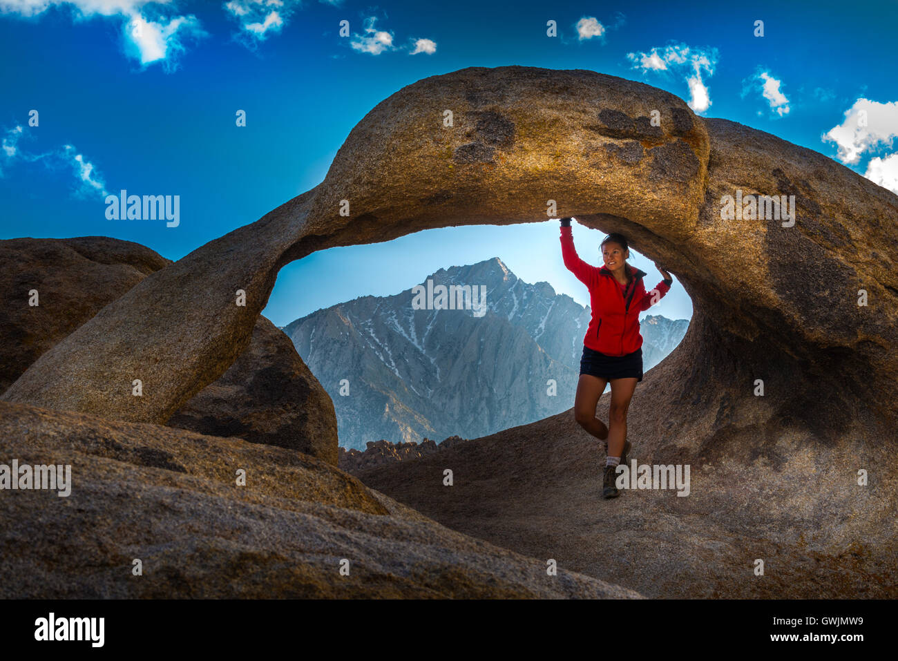 Mobius Arch Alabama Hills Lone Pine Kalifornien Stockfoto